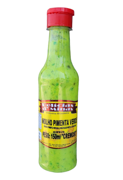 Delicias de Minas Molho Pimenta Verde 150ml - Green Pepper Sauce