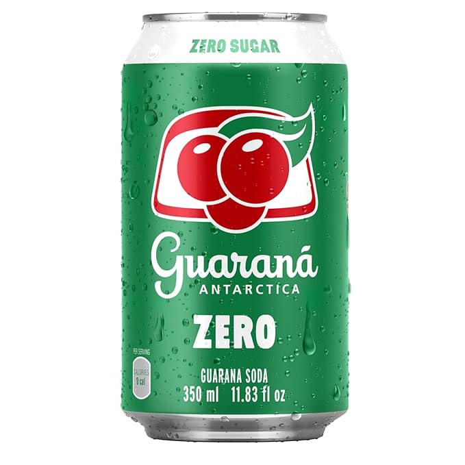 Antarctica Guarana Zero lata 350ml - Brazilian Guarana Diet Soda 11.83fl.oz