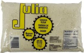 Julia Farinha de Mandioca Branca Crua 1Kg - White Cassava Flour 2.2 lb - Hi Brazil Market