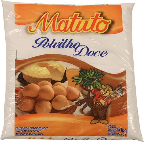 Amafil Matuto Polvilho Doce 1Kg - Sweet Manioc Starch 35.2 oz - Hi Brazil Market