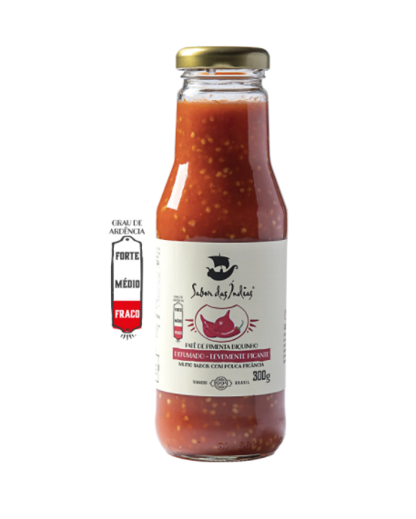 Sabor das Indias Molho de Pimenta Biquinho 350g - Smoked Biquinho Pepper Sauce - Hi Brazil Market