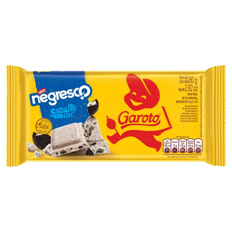 Garoto e Nestle Cocolate em Barra Negresco 80g