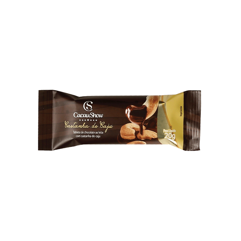Cacau Show Tablete ao Leite com Castanha de Caju 20g