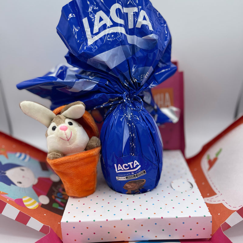 Cesta Pascoa Caixa Surpresa Menina Lacta Ao leite Com Ursinho