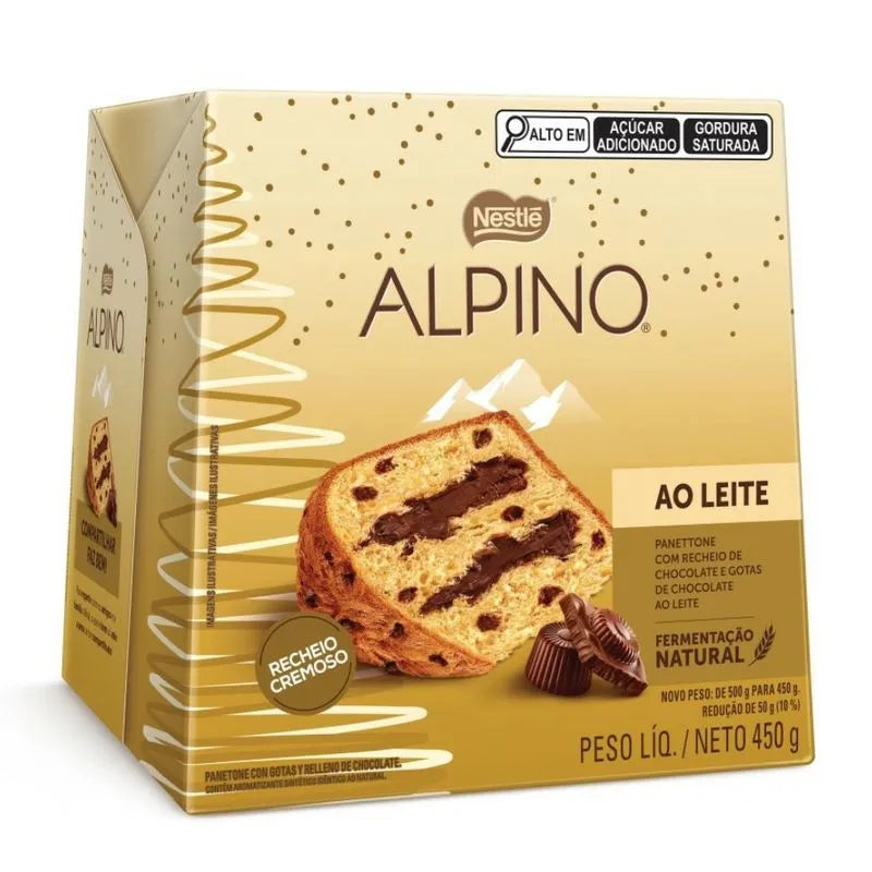 Nestle Panettone Alpino Chocolate ao Leite com Recheio Cremoso 450g