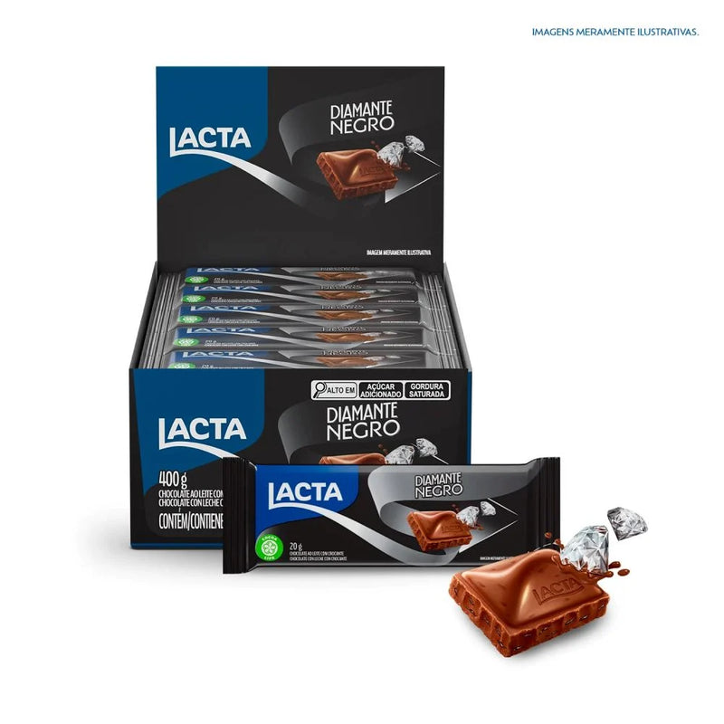 Lacta Barra Diamante Negro Caixa com 20 unid