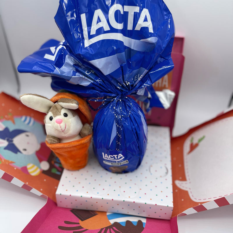 Cesta Pascoa Caixa Surpresa Menina Lacta Ao leite Com Ursinho