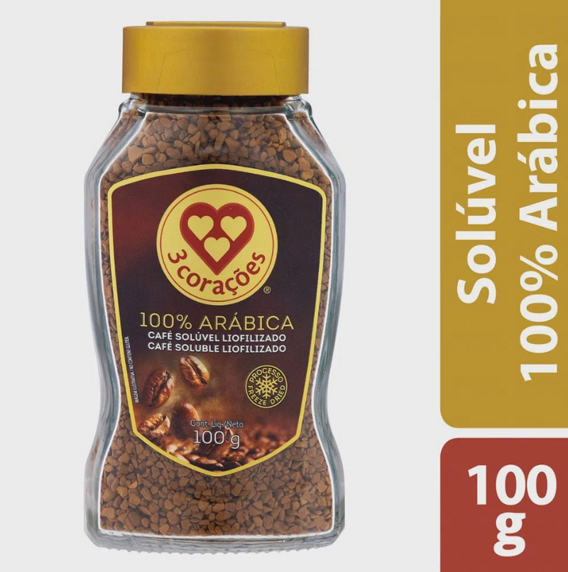 3 Soluble Freeze-Dried Arabica Hearts 100g