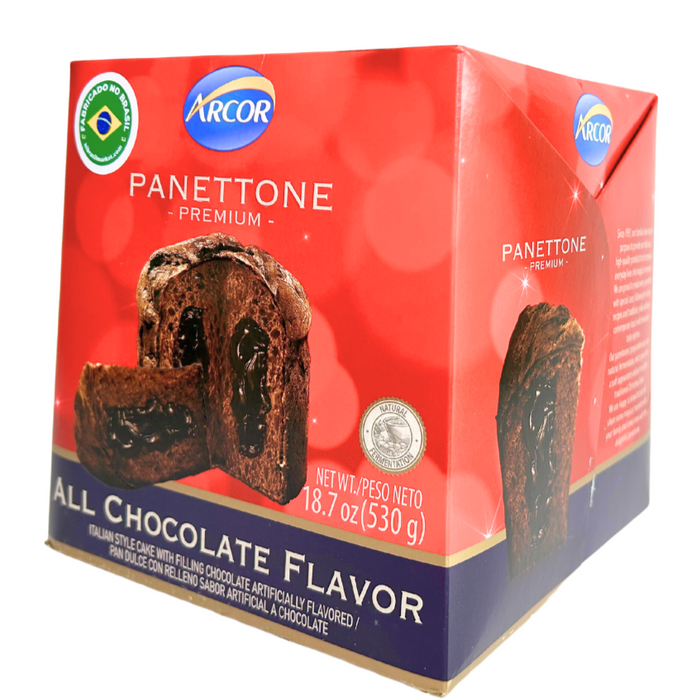 Arcor Panetone Premium de Chocolate e Recheio de Chocolate 530g