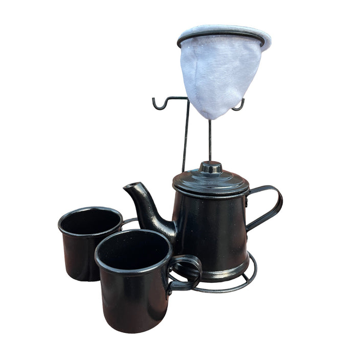 Teteu Mini Coador de Cafe com Bule + 2 canecas Preto