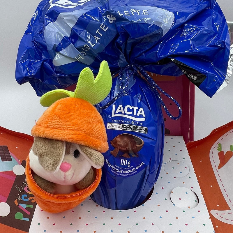 Cesta Pascoa Caixa Surpresa Menina Lacta Ao leite Com Ursinho