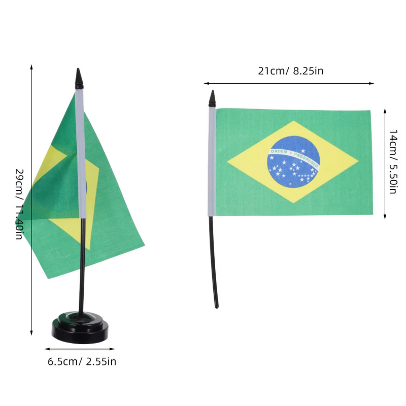 Brasil Bandeira para Mesa 14x21cm