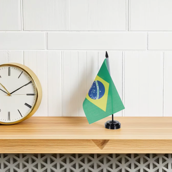 Brasil Bandeira para Mesa 14x21cm