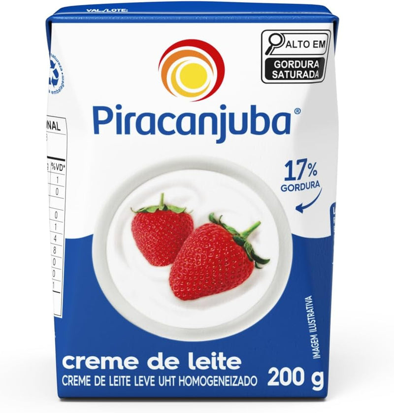 Piracanjuba Creme de Leite 17% de Gordura 200g