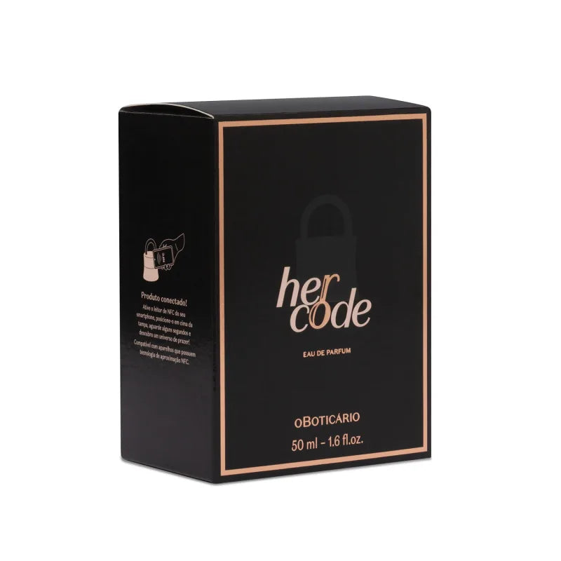 O Boticario Her Code Eau De Parfum 50ml — Hi Brazil Market O Boticario Her Code Eau De Parfum 50ml — Hi Brazil Market