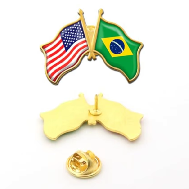 Brasil e Estados Unidos Broche Amizade