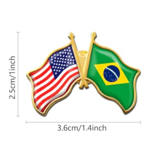 Brasil e Estados Unidos Broche Amizade
