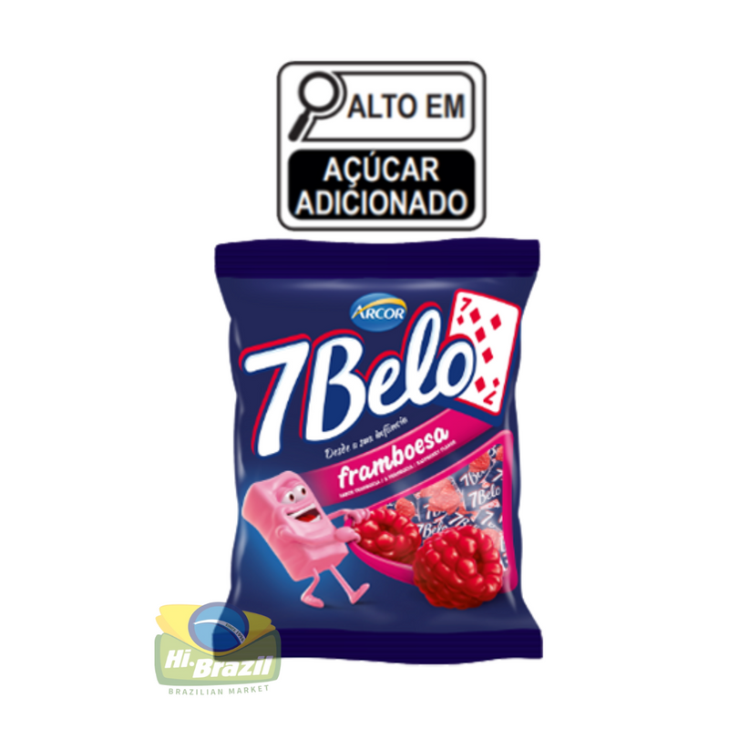 Arcor 7 Belo Chewable Candy Raspberry Flavor 100g