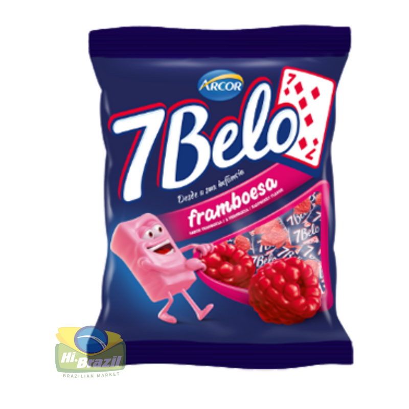 Arcor 7 Belo Chewable Candy Raspberry Flavor 100g