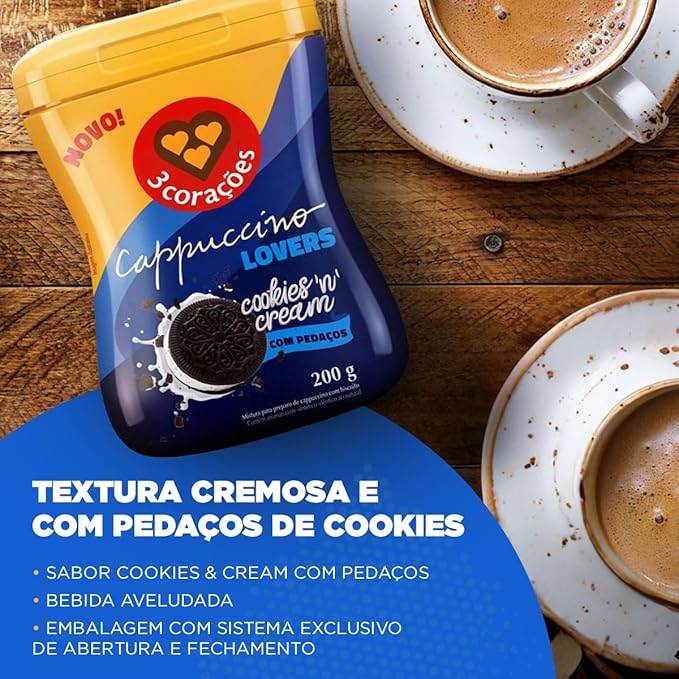 3 Coracoes Cookies 'N' Cream Cappuccino Mix 200g