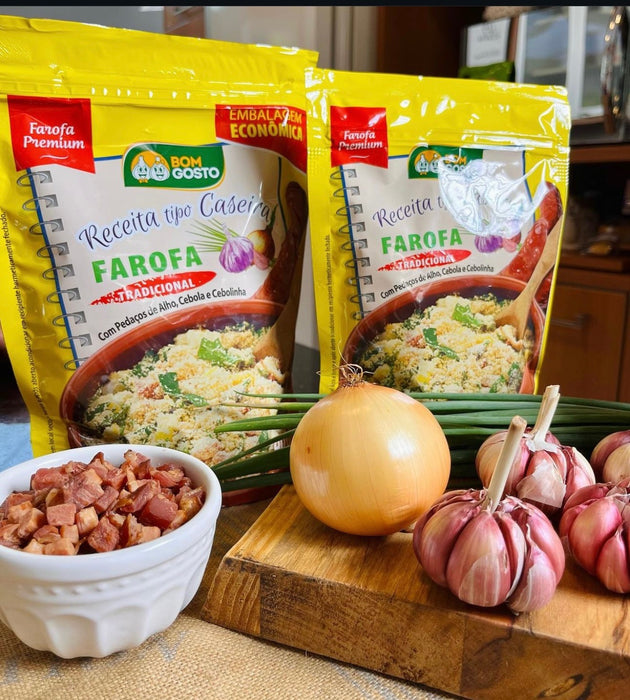 2 unidades -Bom Gosto Farofa de Mandioca Tradicional 300g