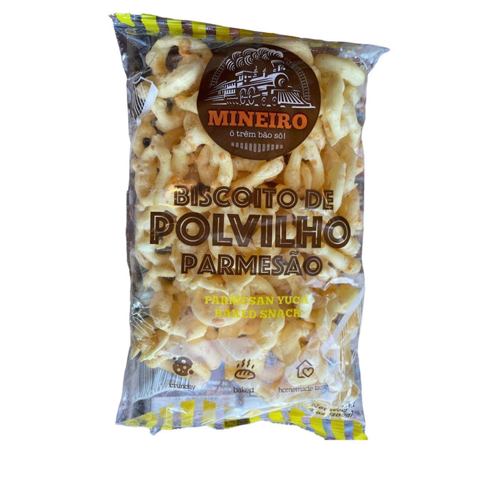 Mineiro Biscoito de Polvilho Parmesao 100g - Yuca Salt Snacks 4oz