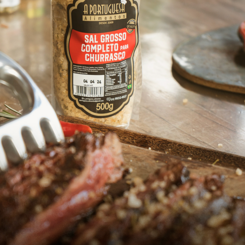 A Portuguesa Sal Grosso Tempero Completo para Churrasco 500g