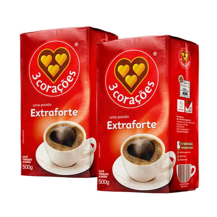 Combo 3 Coracoes Cafe Extra Forte 500g - 2 unidades (Val: Julho 2024