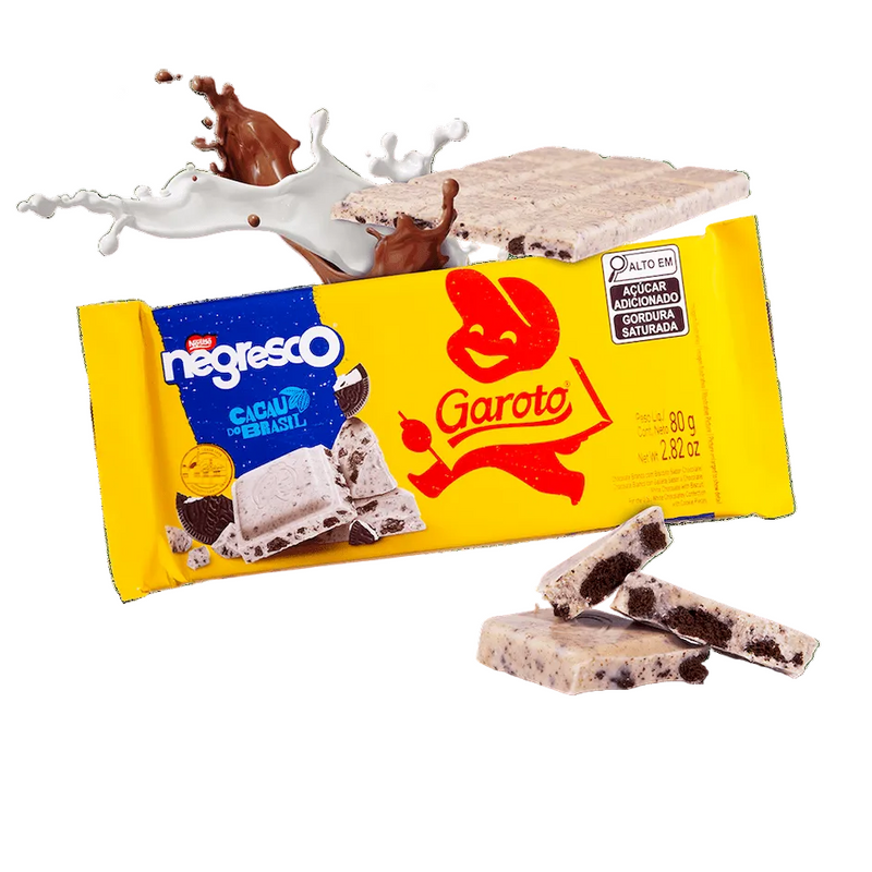 Garoto e Nestle Cocolate em Barra Negresco 80g