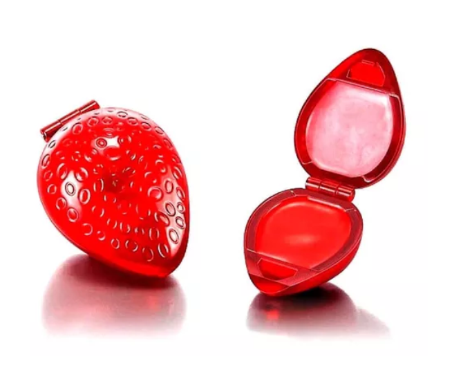 Batom Brilho Labial Formato De Morango Cremosinho