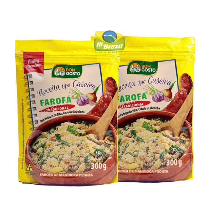 2 unidades -Bom Gosto Farofa de Mandioca Tradicional 300g