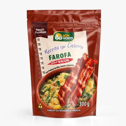 Bom Gosto Cassava Farofa with Bacon Flavor 300g