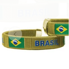 Brasil Pulseira Amarela com Bandeira