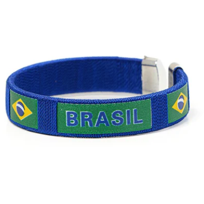 Brasil Pulseira Azul com Bandeira