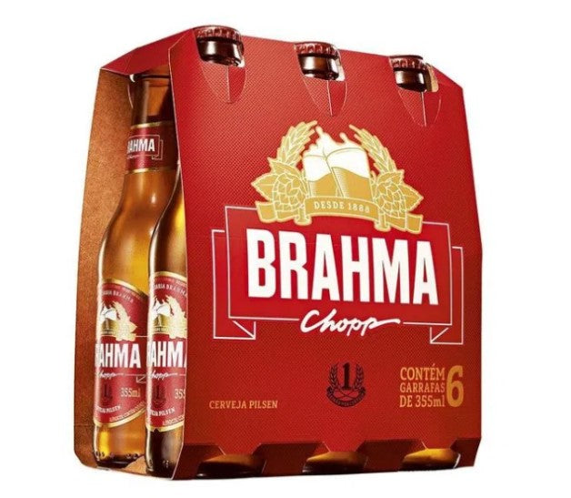 Brahma Chopp Pilsen Long Neck 6 bottles of 355ml each 