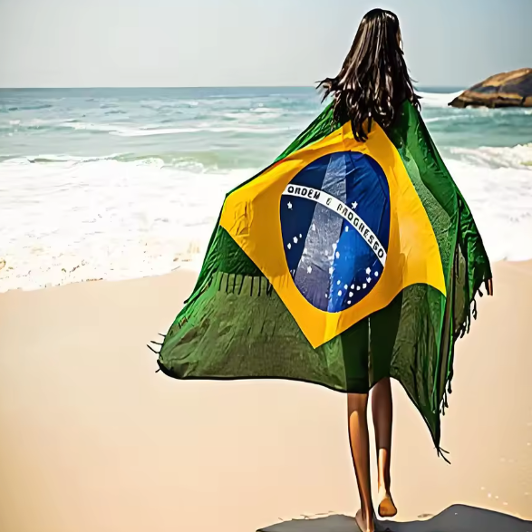 Brazil Cangá Brazilian flag with fringe