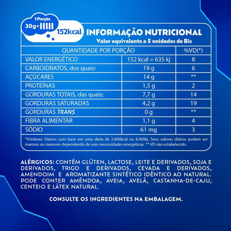 Lacta Bis Chocolate ao leite 126g