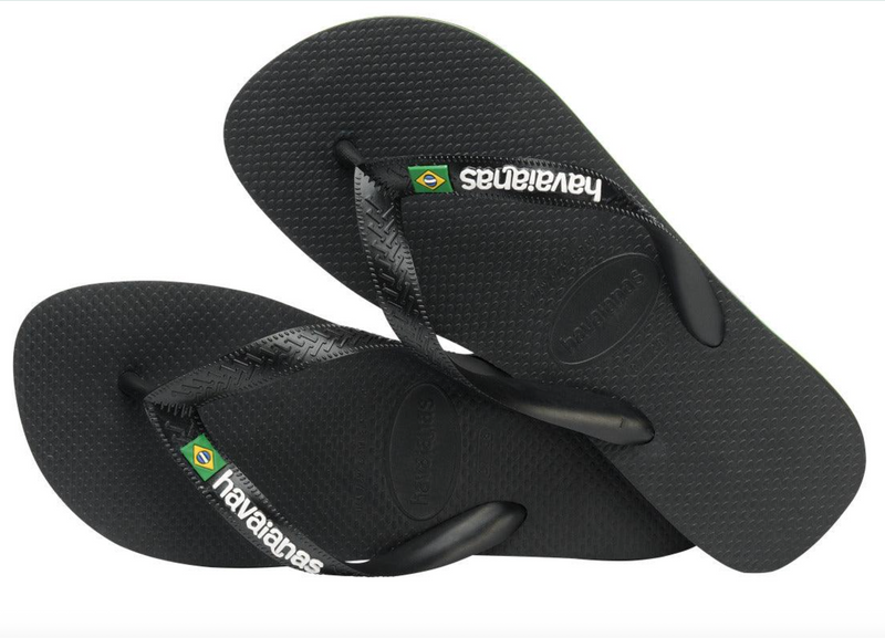Havaianas Logo Brasil Chinelo Kids Preto