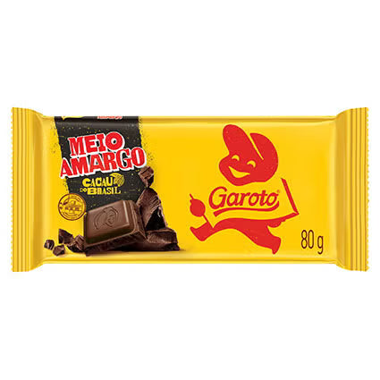 Garoto Barra de Chocolate Meio Amargo 40% de Cacau 80g
