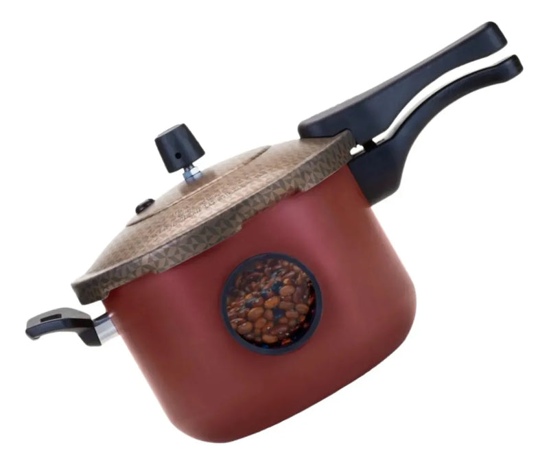 Oliveira Panela de Pressao Fechamento Externo 4.5L Antiaderente com Visor Lateral Cereja