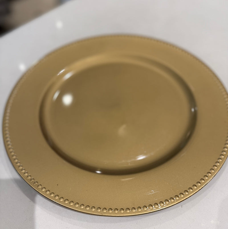 Embalagem Natal Prato Dourado com Celofane e Laco