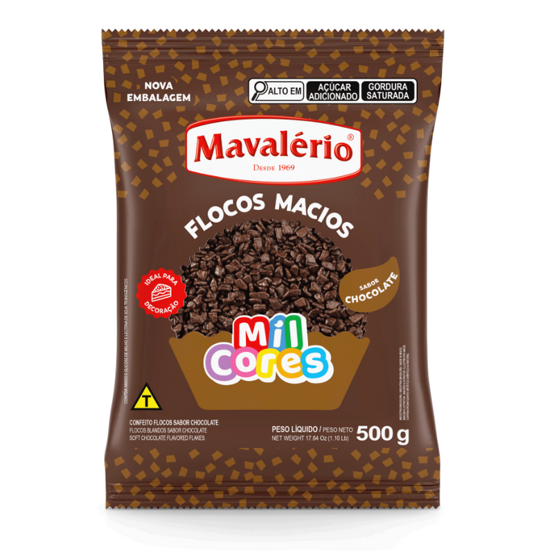 Mavalerio Mil Cores Flocos Macio de Chocolate 500g