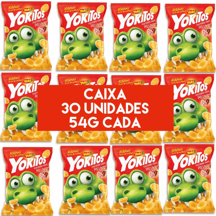 CAIXA Yoki Yokitos Salgadinho Conchinha sabor presunto 30 unidades 54g cada