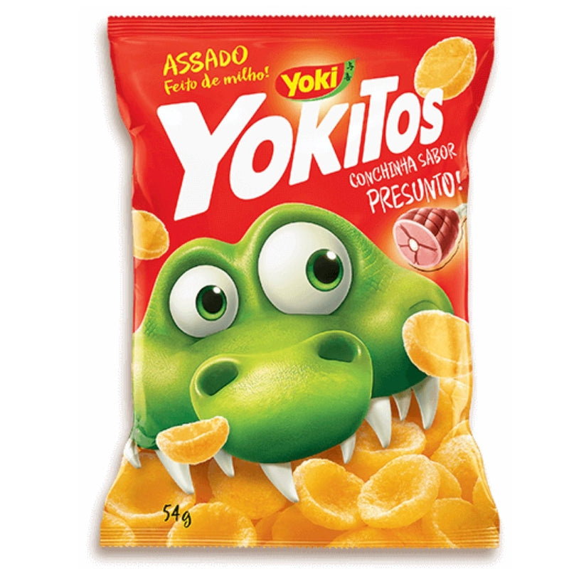 CAIXA Yoki Yokitos Salgadinho Conchinha sabor presunto 30 unidades 54g cada