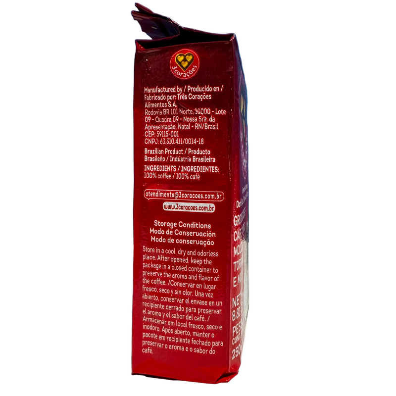 3 Coracoes Cafe Extra Forte 500g - Extra Strong Coffee