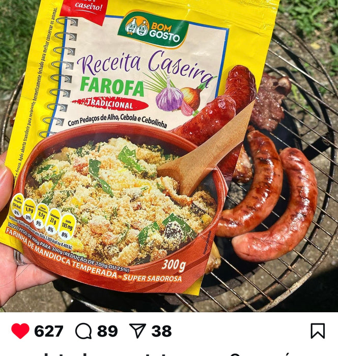 2 unidades -Bom Gosto Farofa de Mandioca Tradicional 300g