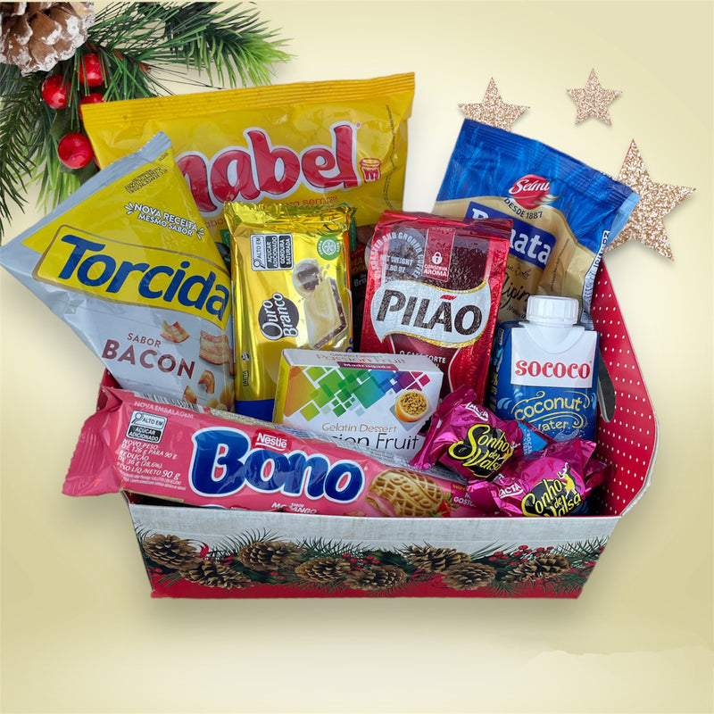 Christmas Basket Decorated Crate with Pine Cones