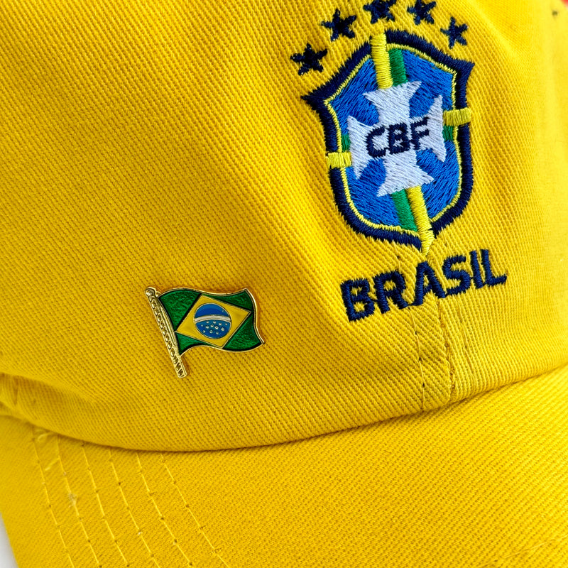 Brazil Flag Brooch with Flagpole