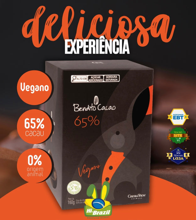 Cacau Show Ovo de Pascoa Bendito Cacao Vegano 65% Cacau 160g