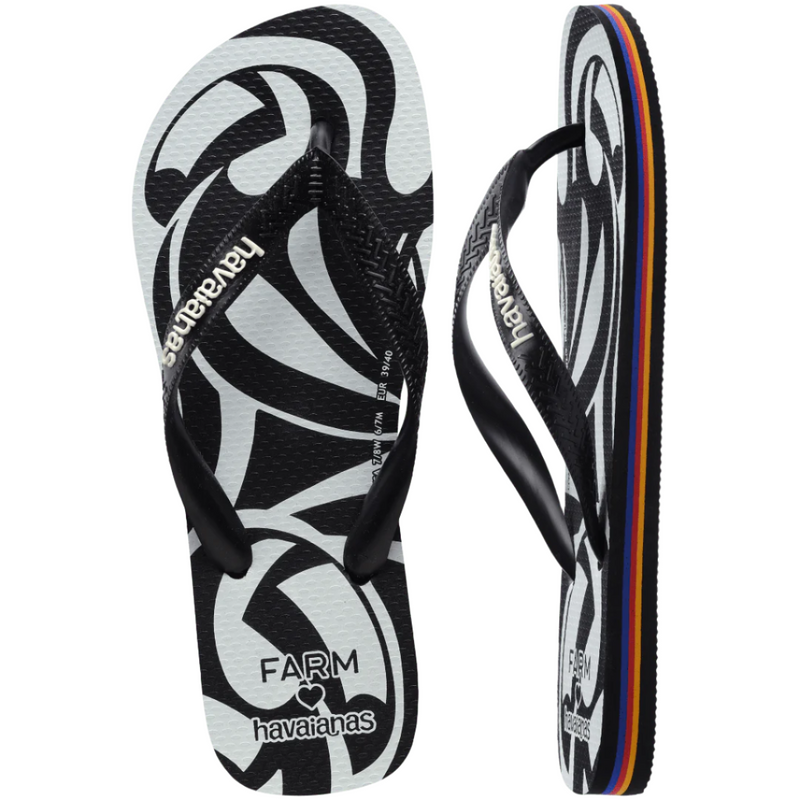 Havaianas Chinelo Farm Tucano Preto e Branco